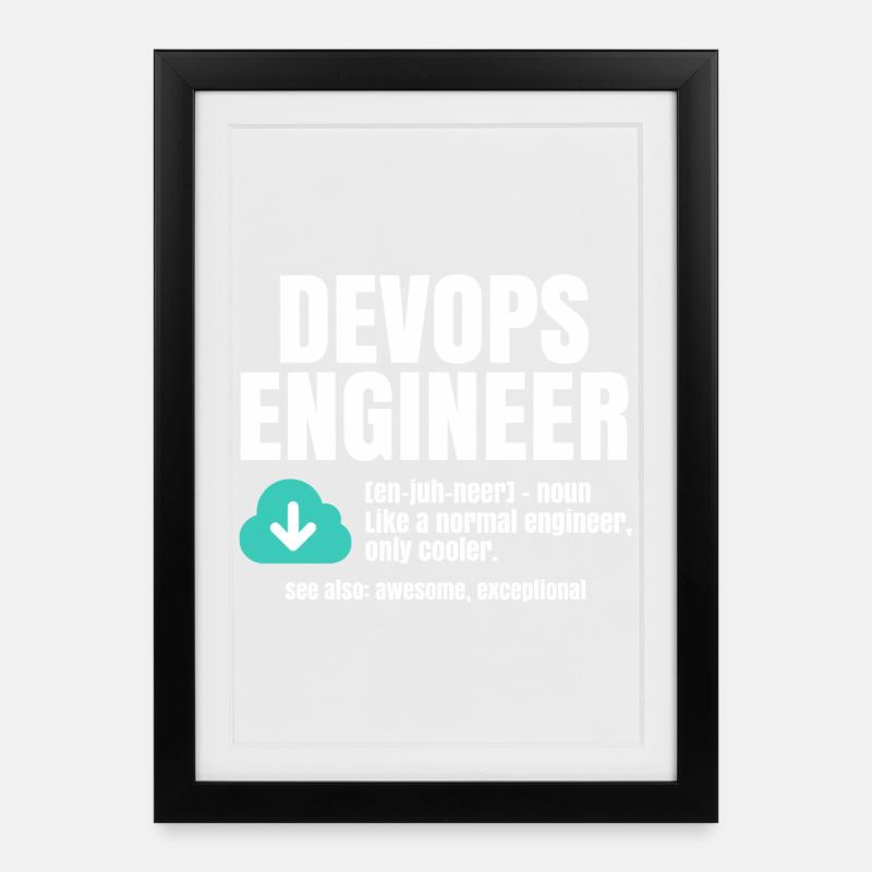 Ingénieur Devops - Affiche encadrée (27 × 37 cm) - noir