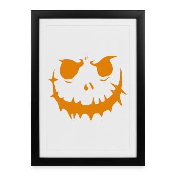 Grimace de citrouille 2 - Affiche encadrée (27 × 37 cm) - noir - Devant