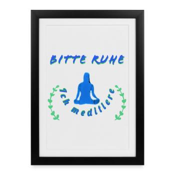 Message de méditation relaxante - Affiche encadrée (27 × 37 cm) - noir - Devant