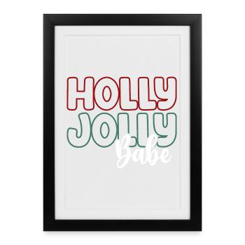 Holly Jolly Babe - Affiche encadrée (27 × 37 cm) - noir - Devant