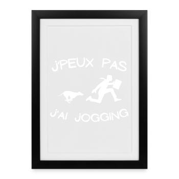 jogging, footing, running - Affiche encadrée (27 × 37 cm) - noir - Devant