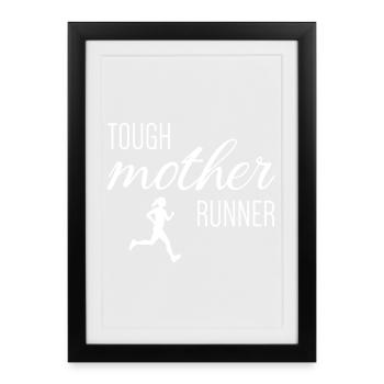 Mère coureuse coriace - Affiche encadrée (27 × 37 cm) - noir - Devant