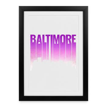 Pente de la ligne d’horizon de Baltimore - Affiche encadrée (27 × 37 cm) - noir - Devant