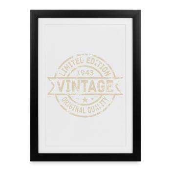 1943 Anniversaire Anniversaire Année de naissance millésime - Affiche encadrée (27 × 37 cm) - noir - Devant