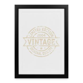 2004 Anniversaire Né Année de naissance millésime - Affiche encadrée (27 × 37 cm) - noir - Devant
