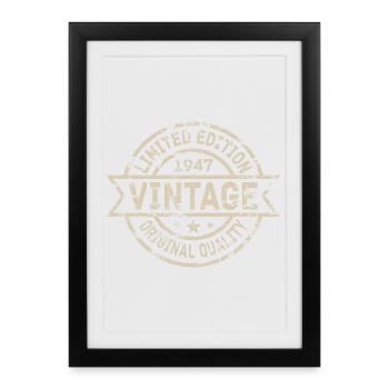 1947 Born Birthday Year of birth vintage - Framed poster (27 × 37 cm) - black - Front
