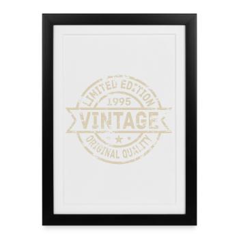 1995 Anniversaire Né Année de naissance millésime - Affiche encadrée (27 × 37 cm) - noir - Devant