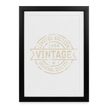 1994 Né Anniversaire Année de naissance millésime - Affiche encadrée (27 × 37 cm) - noir - Devant