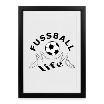 Fußball Mutter Leben Sport Fan - Gerahmtes Poster (27 × 37 cm) - Schwarz - Vorne