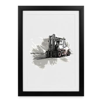 Forklift - Framed poster (27 × 37 cm) - black - Front