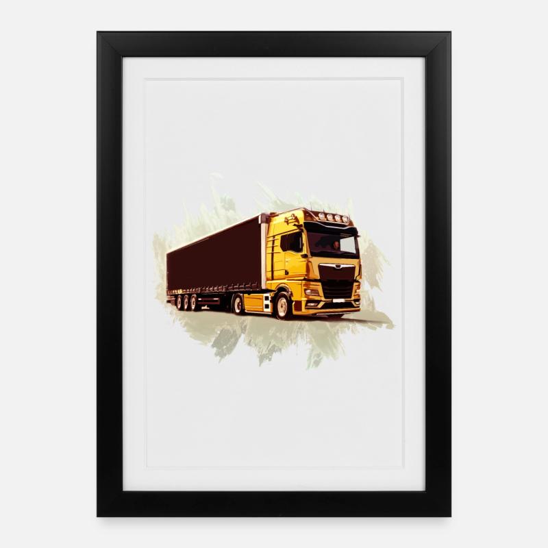 CAMION - Affiche encadrée (27 × 37 cm) - noir