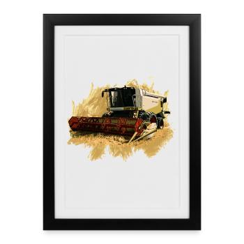 Lexion 550 Combine Harvester - Framed poster (27 × 37 cm) - black - Front