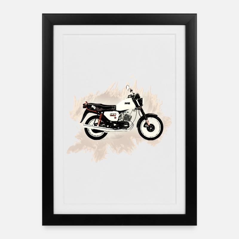 MZ ETZ 150 - Gerahmtes Poster (27 × 37 cm) - Schwarz