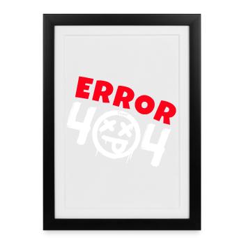 Error 404 Not Found - Framed poster (27 × 37 cm) - black - Front