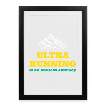 L’ultra course à pied est un voyage sans fin - Affiche encadrée (27 × 37 cm) - noir - Devant
