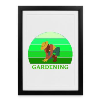 gardening, gardening, gardening, gardener - Framed poster (27 × 37 cm) - black - Front