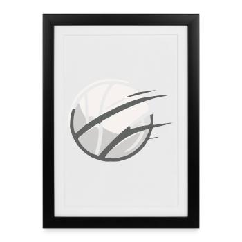 Volleyball - logo minimaliste - Affiche encadrée (27 × 37 cm) - noir - Devant