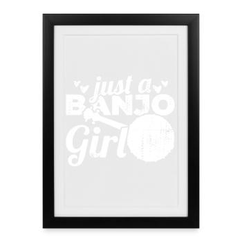 Juste une fille de banjo - Affiche encadrée (27 × 37 cm) - noir - Devant