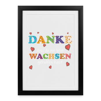 Kita Kindergarten Tagesmutter - Abschied - Danke ! - Gerahmtes Poster (27 × 37 cm) - Schwarz - Vorne