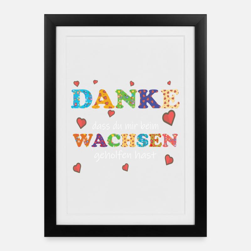 Kita Kindergarten Tagesmutter - Abschied - Danke ! - Gerahmtes Poster (27 × 37 cm) - Schwarz