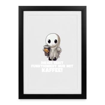 Halloween Geist Spruch Design - Gerahmtes Poster (27 × 37 cm) - Schwarz - Vorne