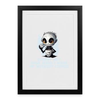 Coffee Morning Muffle Employee Saying Fun Tshirt - Framed poster (27 × 37 cm) - black - Front