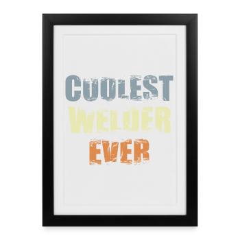 Soudeur cool - Affiche encadrée (27 × 37 cm) - noir - Devant