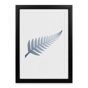 New Zealand Silver Fern - Framed poster (27 × 37 cm) - black - Front
