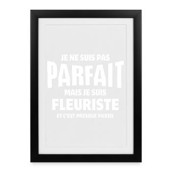 fleuriste, j'aime les fleurs - Affiche encadrée (27 × 37 cm) - noir - Devant