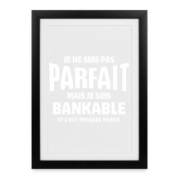 riche, banquier, bankable - Affiche encadrée (27 × 37 cm) - noir - Devant
