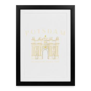 Potsdam, Brandenburg Gate, Germany Drawing - Framed poster (27 × 37 cm) - black - Front