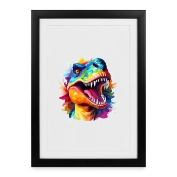 Tyrannosaurus rex Design - Gerahmtes Poster (27 × 37 cm) - Schwarz - Vorne