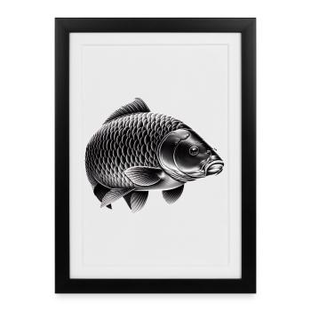 Mirror Carp - Framed poster (27 × 37 cm) - black - Front