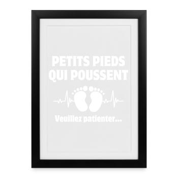 futur papa, future maman, bébé - Affiche encadrée (27 × 37 cm) - noir - Devant
