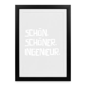 Schön Schöner Ingenieur - Gerahmtes Poster (27 × 37 cm) - Schwarz - Vorne