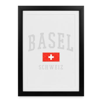 Bâle - Affiche encadrée (27 × 37 cm) - noir - Devant