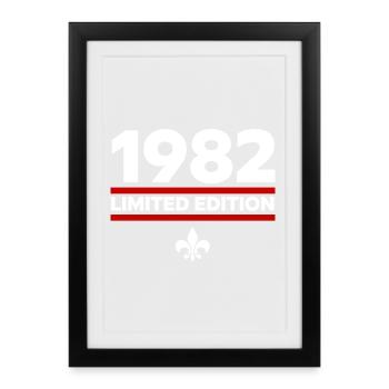 Édition limitée de 1982 - Affiche encadrée (27 × 37 cm) - noir - Devant
