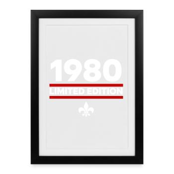 Édition limitée de 1980 - Affiche encadrée (27 × 37 cm) - noir - Devant