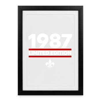 Édition limitée de 1987 - Affiche encadrée (27 × 37 cm) - noir - Devant