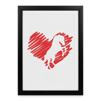 L’amour des chevaux - Affiche encadrée (27 × 37 cm) - noir - Devant