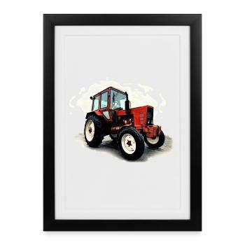 Tractor Belarus MTS 550 - Framed poster (27 × 37 cm) - black - Front