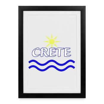 Sun and Sea Crete Logo Design - Framed poster (27 × 37 cm) - black - Front