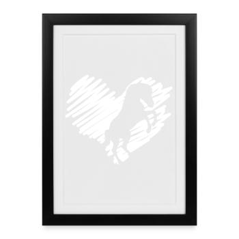 J’adore les chevaux - Affiche encadrée (27 × 37 cm) - noir - Devant