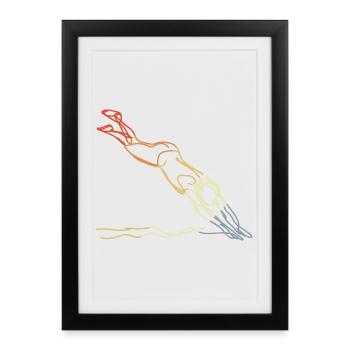 Swimming Vintage Look - Framed poster (27 × 37 cm) - black - Front