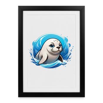 Sceller dans l’eau - Affiche encadrée (27 × 37 cm) - noir - Devant