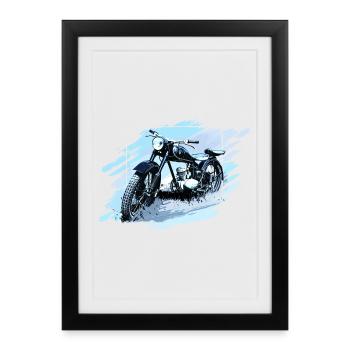 125 Zschopau GDR Motorcycle - Framed poster (27 × 37 cm) - black - Front