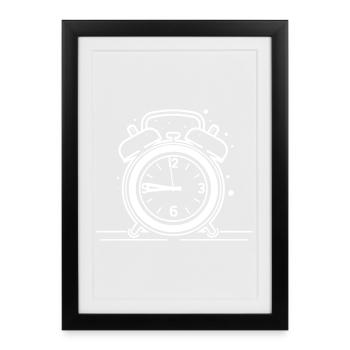 Alarm Clock Sketch - Framed poster (27 × 37 cm) - black - Front