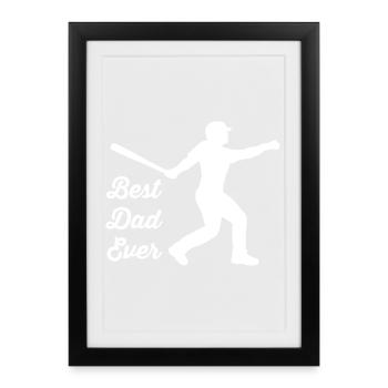 Base-ball - Affiche encadrée (27 × 37 cm) - noir - Devant