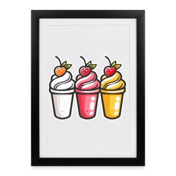 Coupes de glace - Affiche encadrée (27 × 37 cm) - noir - Devant