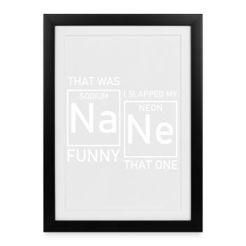 Sodium Funny T-Shirt tableau périodique chimie - Affiche encadrée (27 × 37 cm) - noir - Devant